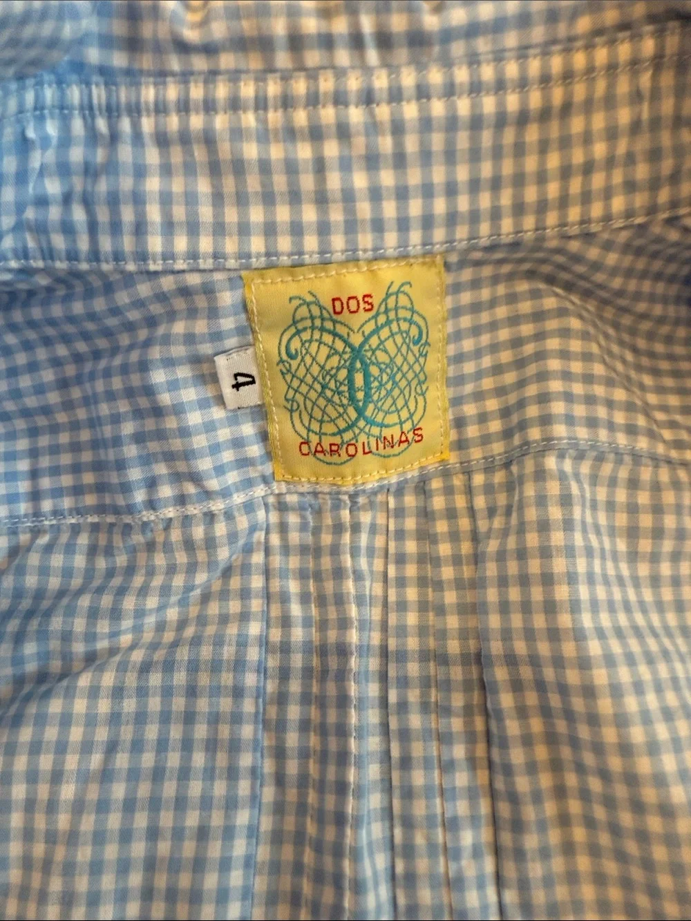 Dos Carolinas Kids Guayabera Blue Gingham Short-Sleeve Button-Down Shirt